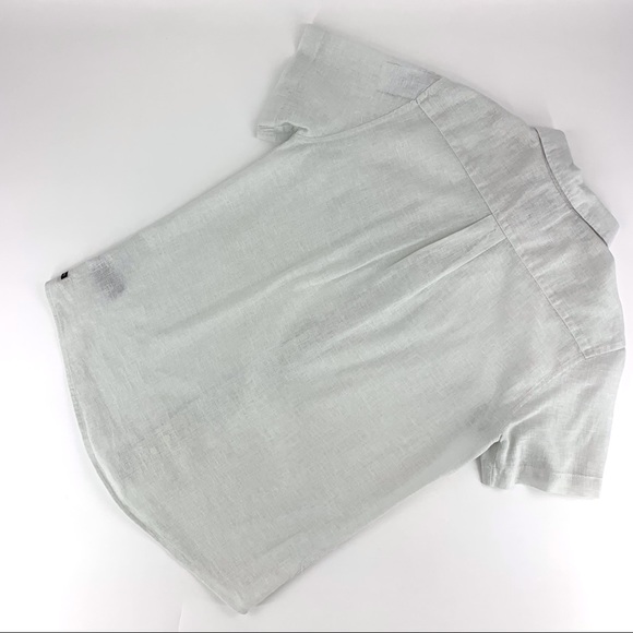 Joe's Jeans NWT Light Grey Linen Blend Short Sleeve Button Down Shirt, Small - Picture 2 of 16